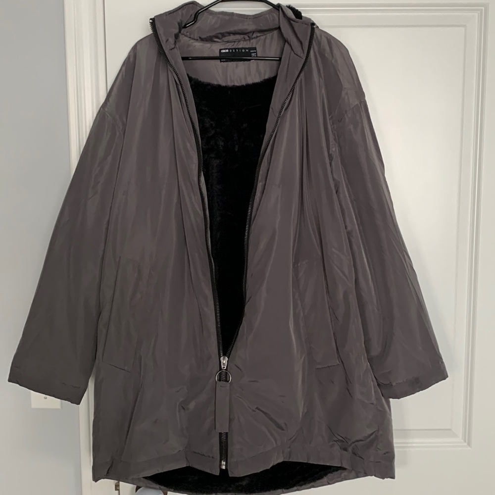 ASOS Maternity hooded jacket with fur interior